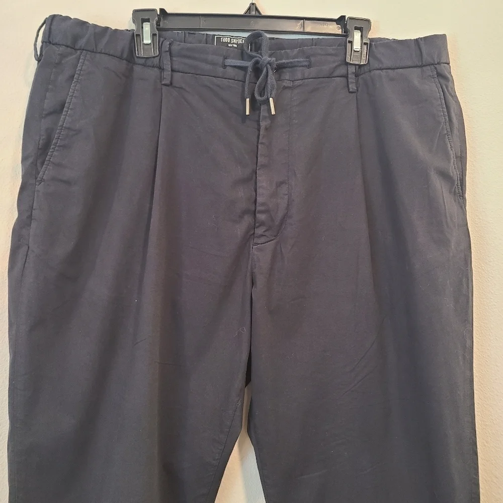 Todd Snyder Madison Black Brushed Cotton Trouser Pants